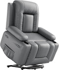 Power Lift Recliner Chair with Massage for Elderly Ergonomic Lounge Chair Classic Single Sofa with 2 Cup Holders Side Pockets Home Theater