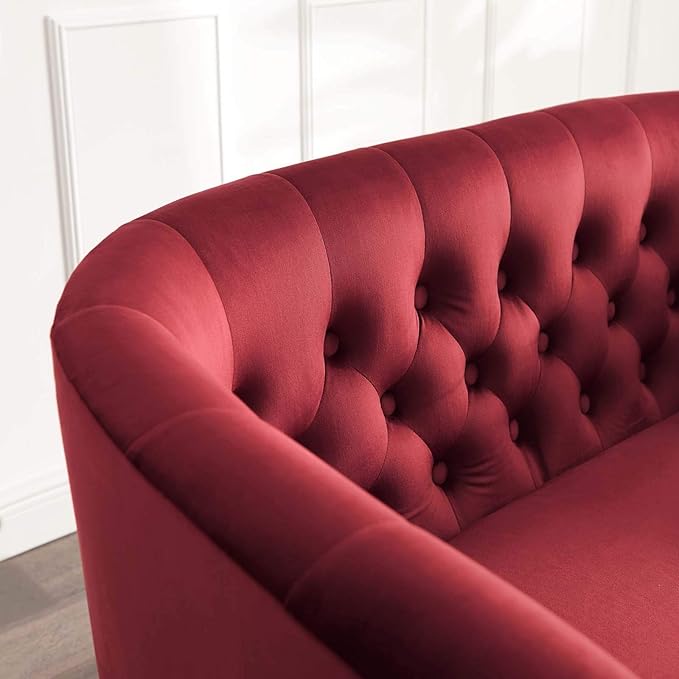Modway Prospect Performance Velvet Loveseat Maroon 28.5 x 49 x 29.5