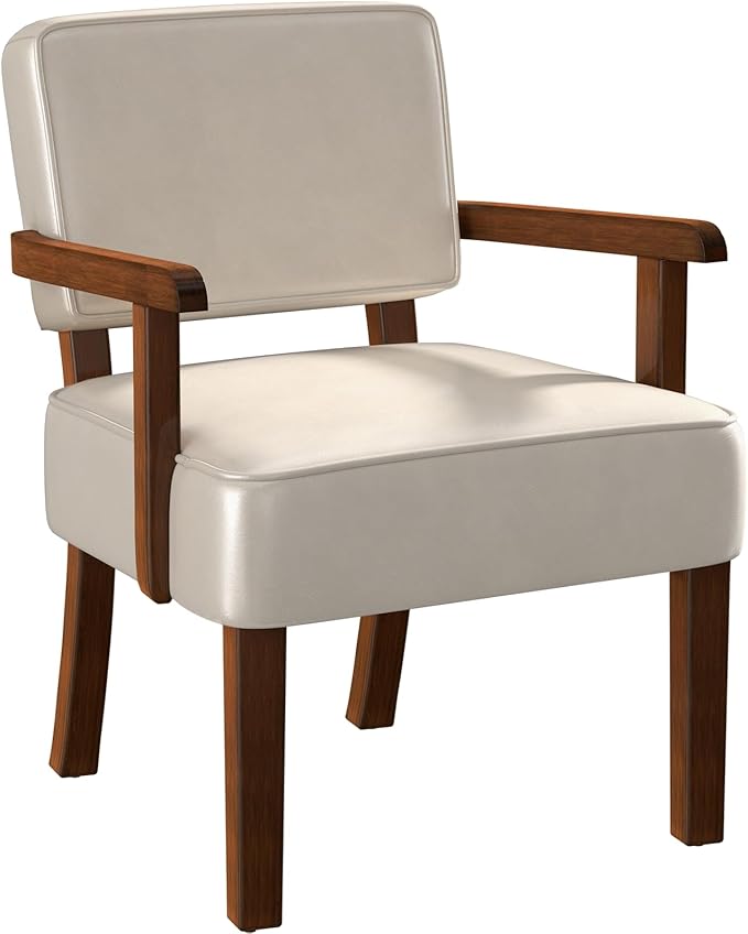 Accent Chair PU Leather Chair for Living Room Oversized Armchair with Soft Seat and Armrests for Bedroom Dinning Reading Waiting Room (One Chair)