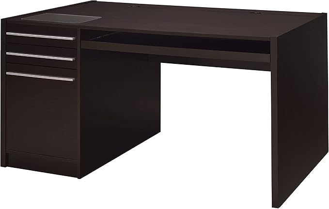 Coaster Home Furnishings - Halston - Engineered Wood - 60-Inch Office Computer Desk with 3 Drawers &amp Keyboard Drawer Smooth Top and Lift-top Standage - Home Office - Cappuccino - 800982