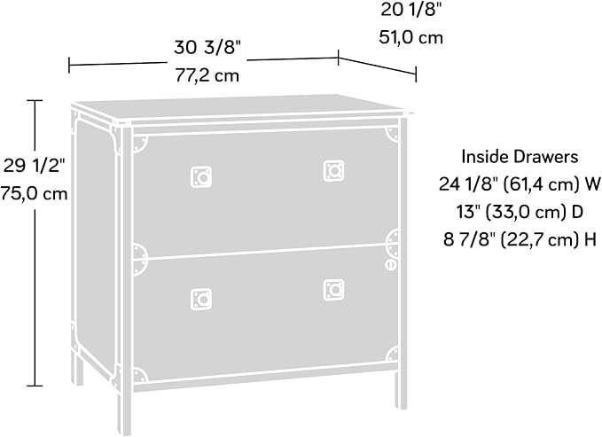 Lateral File Cabinet with Lock 2 Drawer Small Storage Cabinet Organizer Engineered Wood Filing Cabinets for Home Office Under Desk Locking DrawersBrown