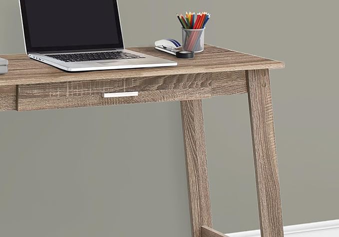 Computer Desk Home Office Laptop Storage Drawers Work Brown Laminate Contemporary Modern