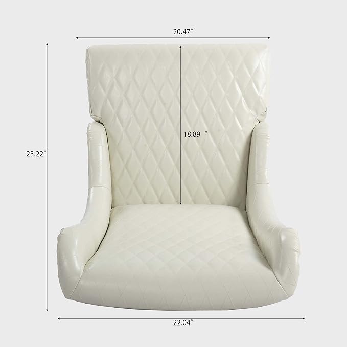 HomVent 1PCS Chair with Super High Wing-Back Velvet/PU Leather Upholstered Armless Throne Chair with Diamond Lattice Design Retro Elegant Side Chair for Living RoomKitchen