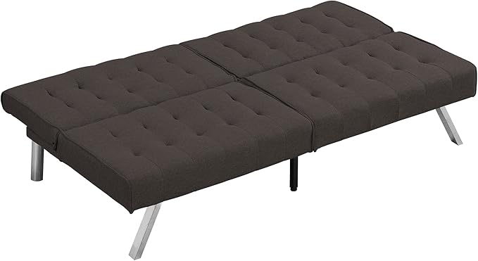 Sofa Adjustable Couch Sleeper Sofa Bed for Living RoomLoveseat Upholstered Modern Convertible FutonFaux Linen Espresso