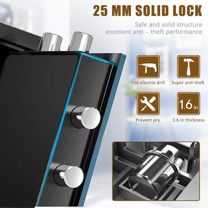 Fireproof Waterproof 43. 3L Digital Large Capacity Electronic File Cabinets Steel Plate Material with Emergency Override Key Apply to Hotel Business Jewelry Cas