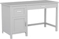 Martha Stewart Hutton Shaker Style Home Office Desk with Storage in Gray with Brushed Nickel Hardware