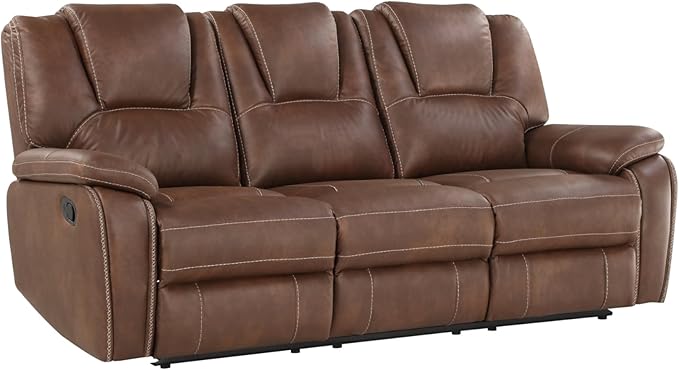 Katrine Manual Reclining Sofa Brown