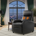 Simple Deluxe Massage Recliner Chair - Adjustable PU Leather Recliner Luxe Reading Chair &amp Sofa Chair for Living Room Chairs or Bedroom Chair Small Recliner for Home Theater Black