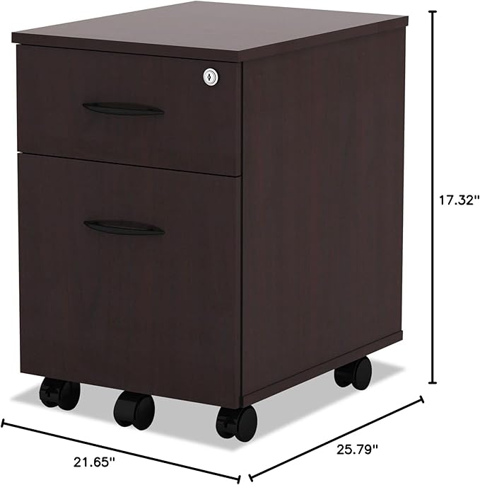 Alera ALE Valencia Series Mobile B/F Pedestal 15 7/8w x 19 1/8d x 22 7/8h Mahogany