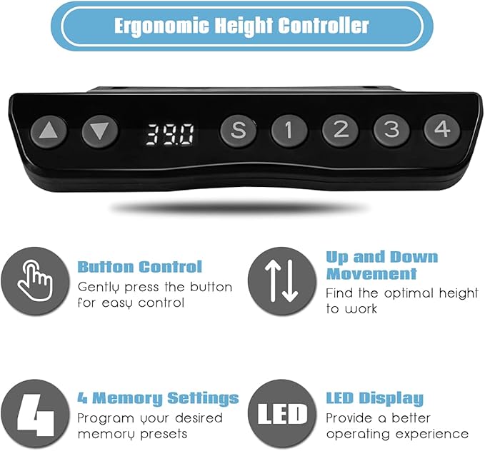 Tangkula Electric Standing Desk Frame Height &amp Width Adjustable Motorized Sit Stand Desk Base Ergonomic Single Motor Stand Up Workstation w/Memory Controller Standing Desk Legs
