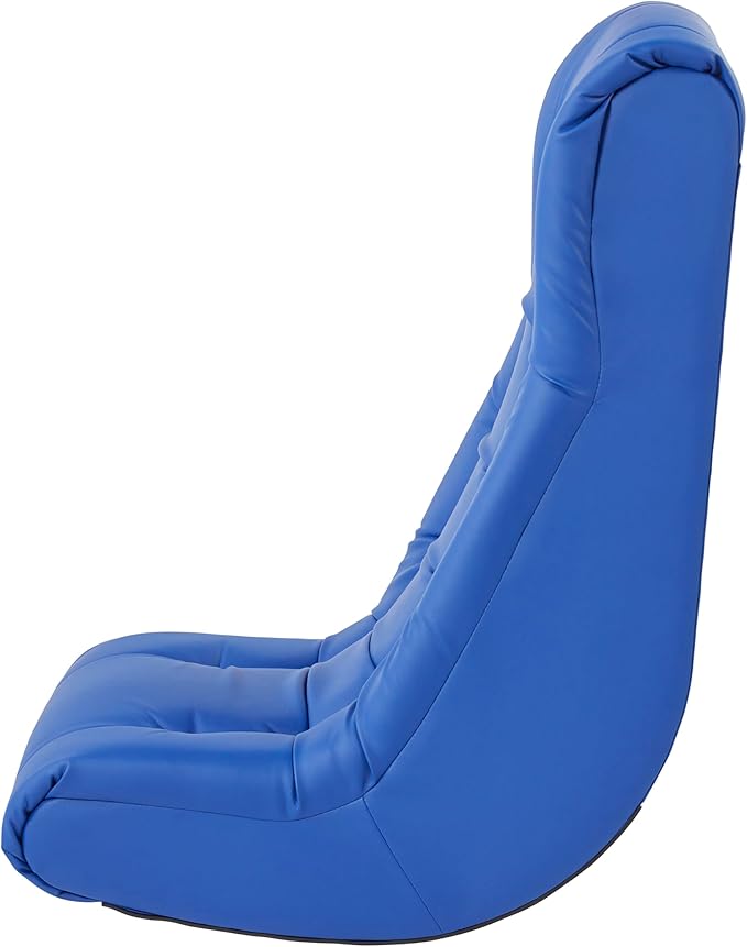 Factory Direct Partners Soft Tufted Floor Rocker - Cushioned Ground Chair for Kids Teens and Adults - Great for Reading Gaming Meditating TV - Blue 10488-BL