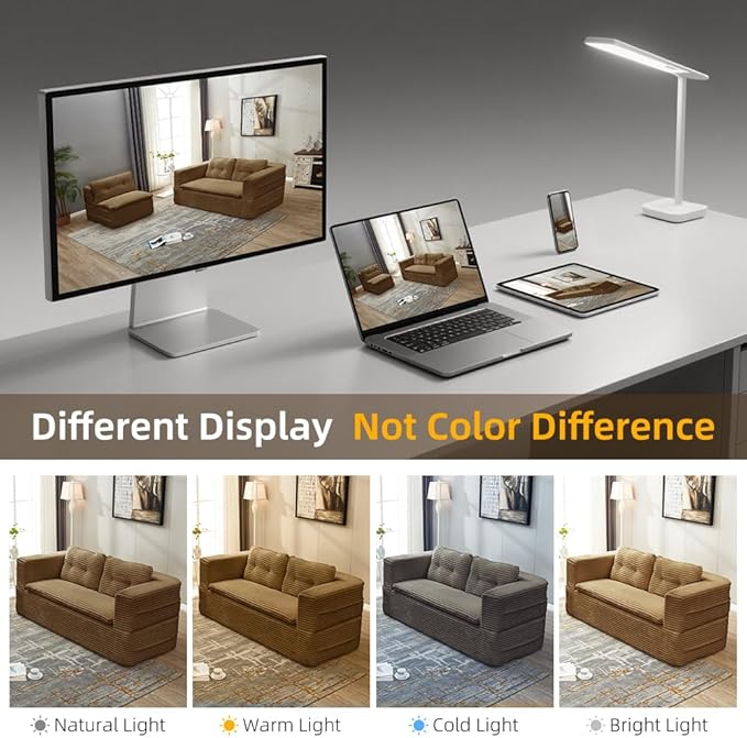 2 Pieces Sofa and loveseat Set Convertible Queen Sleeper Couch Bed for Living Room Foam Folding Futon Love seat Sofa Button Tufted Upholstered Furniture No Assembly Couches for Bedroom Camel