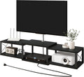 IBUYKE Floating TV Stand with Power OutletWall-Mounted Floating Stand for TVs up to 55Metal Wall Entertainment CenterWall Mounted TV Shelf with Storage for Living Room BedroomBlack UWST011B