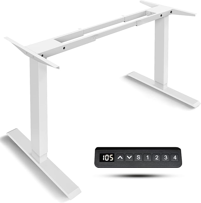 Dual Motor Electric Standing Desk Frame- Heavy Duty Height Adjustable Desk Legs Sit to Stand Up Desk Base 4 Memory Settings Controller for Adjustable Desktop Sizes Over 300 lbs Load Capacity