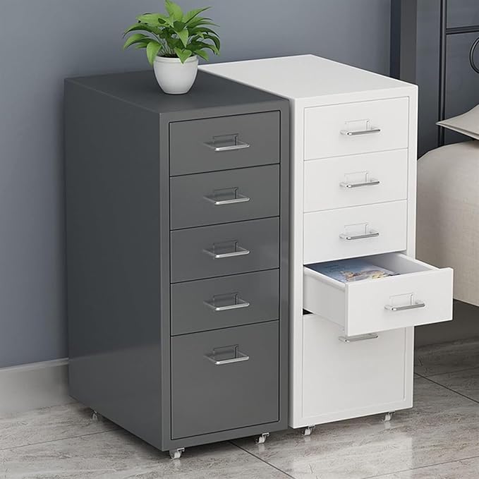 File Cabinet 5 Drawer Locking File Cabinet Under Desk Metal Filing Cabinet Under Desk Storage(Color:Model E) 1.4mm