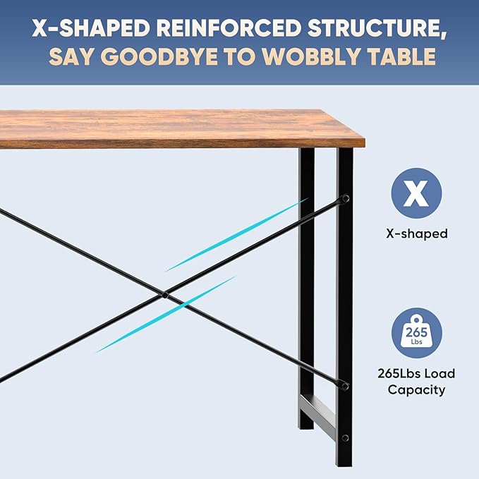 DUMOS Compact 32-Inch Small Computer Office Desk for Home or Bedroom Modern Minimalist Writing and Study Work Table Wood