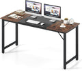 GOFLAME 63” Computer Desk Heavy Duty Metal Frame Laptop Table Writing PC Table Rectangle Home Office Desk Conference Table Meeting Room Boardroom Desk Working Task Desk for Bedroom Study