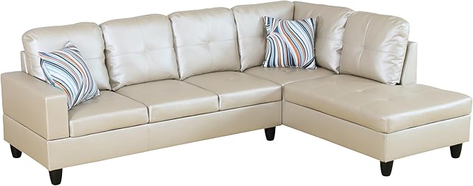 L-Shaped Combination Sofa Set Luxurious Synthetic Leather Living Room Sofa Suitable for Living Rooms Bedrooms Apartments and Offices