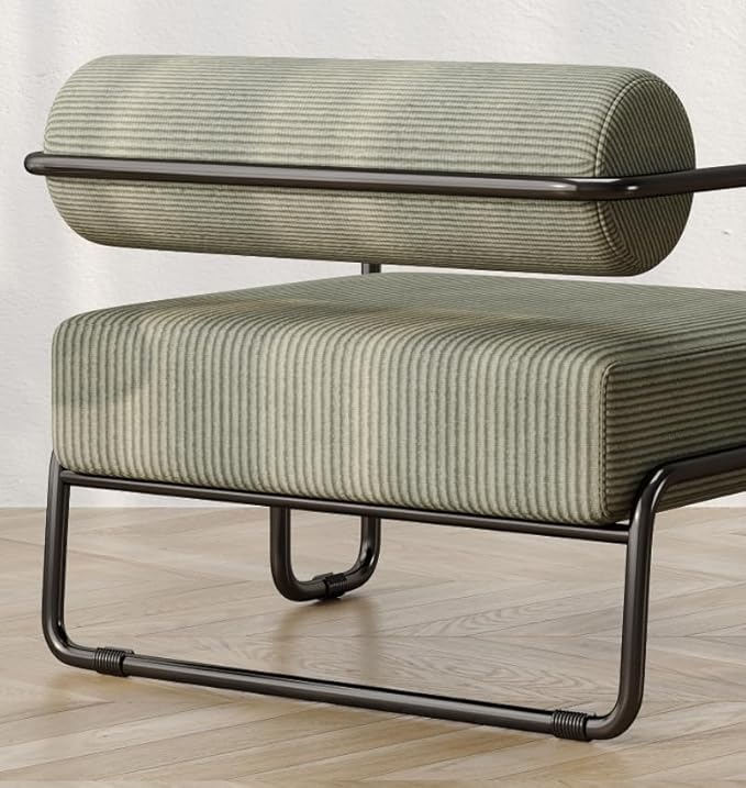 Living Room Iron Sofa Chair Lazy Individual Chair Balcony Leisure Chair (Color: Brown)