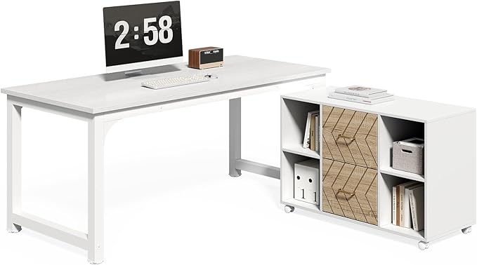 LITTLE TREE 63-Inch L-Shaped Office Desk