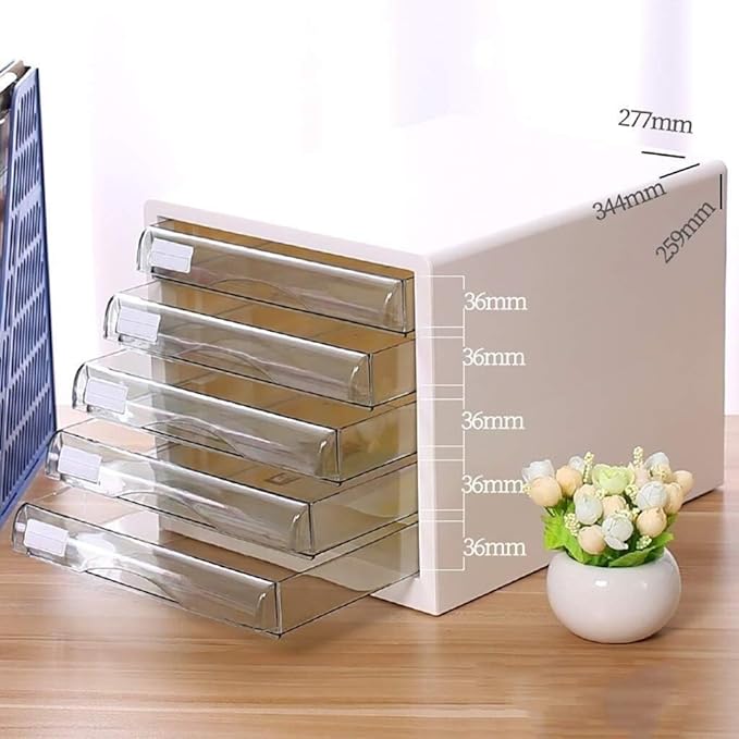 File Cabinet Comfortable Pull-in Design Large Storage Space File Cabinet Data Storage Boxes (White One Size)