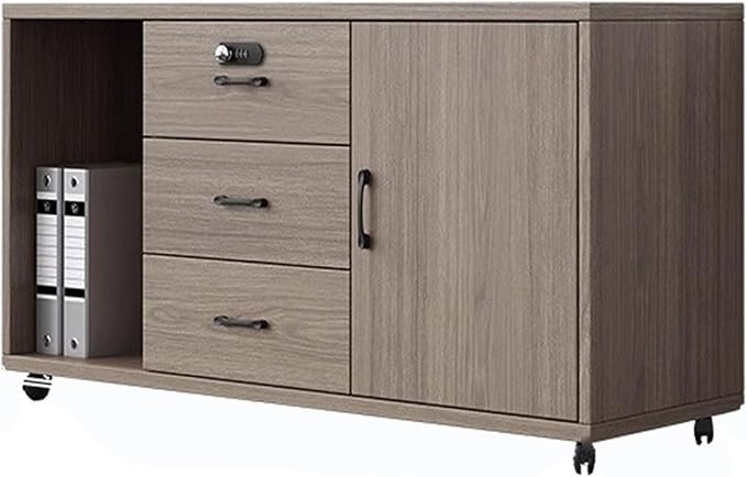 File Cabinet Under Desk with Lock Data with Wheels Storage Cabinets(A)
