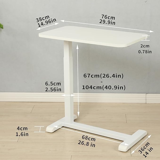 Height-Adjustable Mobile Standing Desk 30 Rolling Laptop Table with Gas Spring Riser &amp Wheels Ideal for Offices Home Medical or School Use Circular Table Leg Design for Smooth Rolling