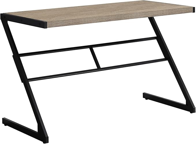 Computer Desk Home Office Laptop 48 l Work Brown Laminate Black Metal Contemporary Modern