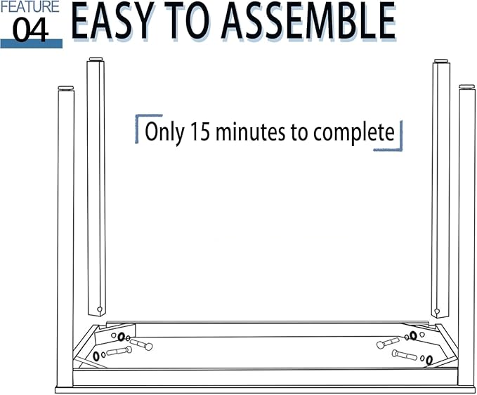 55 × 24 inches Desk Sturdy Metal Frame Computer Desk Spacious Office Desk &amp Writing Desk with Easy Assembly Durable Workstation for Home Office