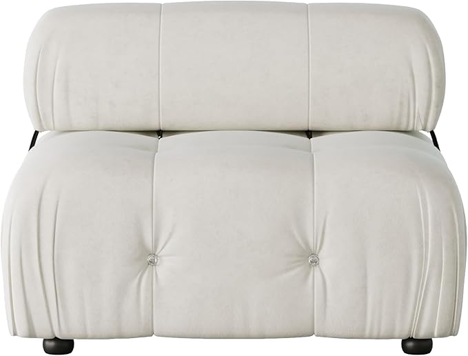 WJShome Modular Sectional Sofa Velvet U Shaped Couch Middle SeatBeige