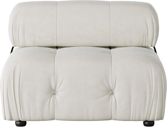Modular Sectional Sofa Velvet Couch Middle seat Beige
