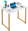 32 Inch Computer DeskWriting DeskHome Office DesksSmall Computer Desk for Small SpacesStudy TableModern DeskModern Simple Style TableOffice Desk with Metal FrameGold