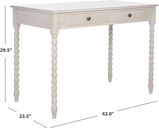 SAFAVIEH Home Collection O'Mara Taupe 2-Drawer Computer Table Office Desk