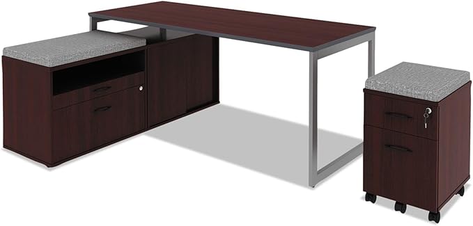 Alera ALE Valencia Series Mobile B/F Pedestal 15 7/8w x 19 1/8d x 22 7/8h Mahogany
