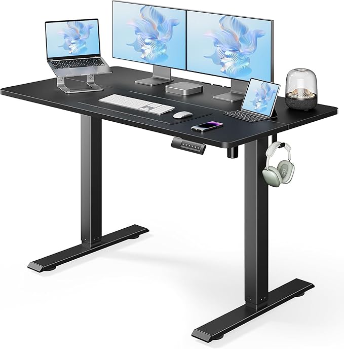 Marsail Electric Standing Desk Adjustable Height Stand up Desk 40 x 24 Inches Sit Stand Home Office Desk Computer Desk Black