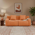 83 Modular Boneless Sectional Sofa Boneless Couch for Living Room and Apartments 32D High Density Sponge No Assembly Required (2S) Orange