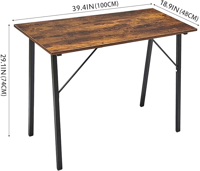 Coavas Computer Desk 40 Small Student School Writing Desk Easy Assembly Study Writing Table Home Office Desk Modern Simple Style PC Desk for Small Space Study Kids Black Desk Metal Frame