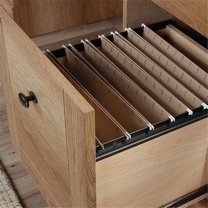 Sauder Miscellaneous Office Computer Desk with Drawers Timber Oak Finish