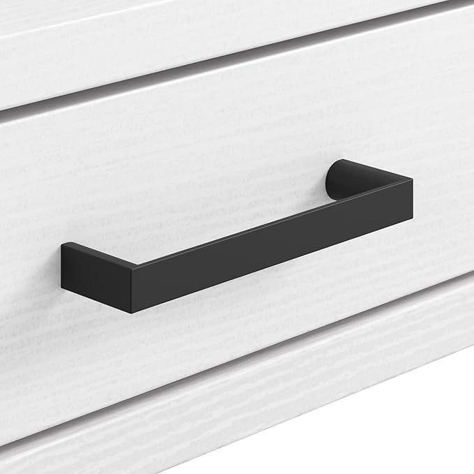 Bush Furniture Steele 40W Writing Desk in Pure White Oak | Compact Computer Table with Storage for Home Office Study Room or Entryway