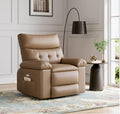 Oversized Swivel Recliner Chair for Adults 400LB Capacity Manual Recliner with 1.5X Plush Cushion 3-Position PU Leather Lounge &amp Nursery Recliner for Living Room &amp Bedroom