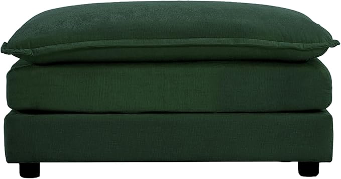 mikibama Chenille Upholstered Couches Ottoman for Modular Sectional Sofa Evergreen