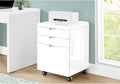 Rolling Mobile File Storage Cabinet with Smooth Drawer Glides 3 Drawer File Cabinet with Inset Drawer Handles Assembly Required