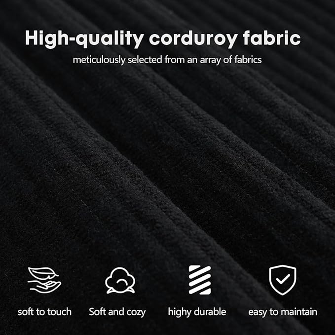 78.8 Modular Sofa Bed - 4-in-1 Convertible Design with Corduroy Fabric and High Density Sponge Removable Cover and Fixed Frame