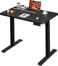 One-Piece Standing Desk 40 x 24 Inches Small Adjustable Height Desk for Small Space Electric Sit Stand Desks Home Office Computer Workstation Black