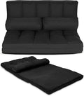 GOFLAME Convertible Floor Sofa 6-Position Couch With 2 Removable Pillows &amp Thick Sponge Cushion Adjustable Lazy Sofa Bed Load 330LBS for Living Room Bedroom Black