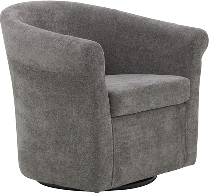Pemberly Row Traditional Club Chair Gray Polyester Fabric 30.5W x 27D x 30H Fun Cow Print Cover Padded Seat Durable Metal Construction Comfortable Accent Chair for Living Room or Bedroom Use