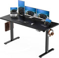 Standing Desk Electric Height Adjustable Desk 55 x 23.6 Inches Sit Stand up Desk Computer Home Office Desk Memory Preset with Two-Piece Desktop (Black 55 * 24 Inch)