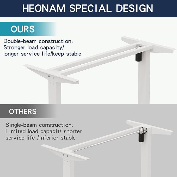 55” Electric Desk – Modern Height Adjustable Workstation with Quiet Motorfor Office or Studio