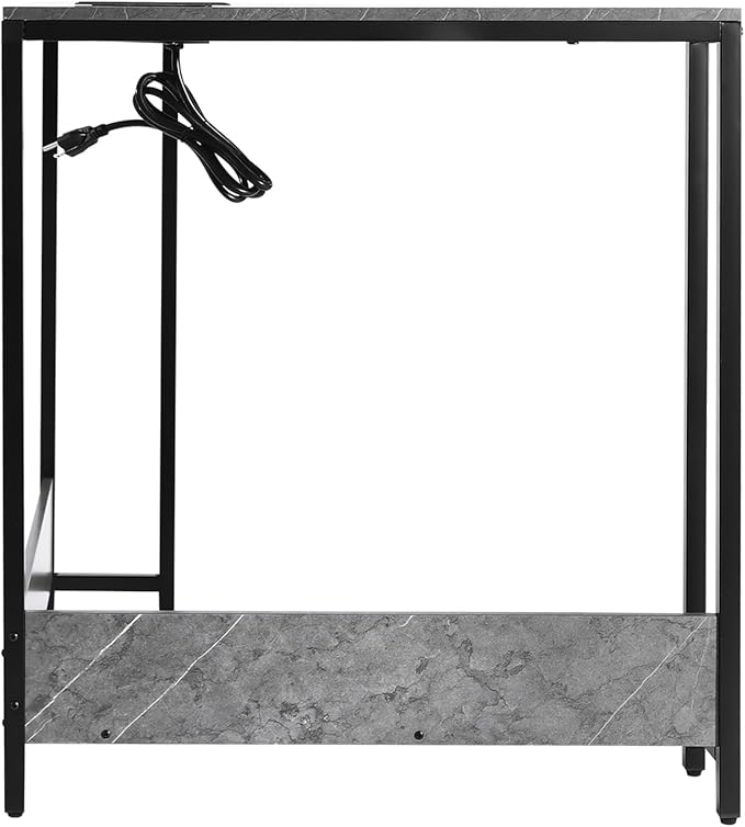 Corner Small Desk with Outlets Triangle Desk with Storage for Small Space Home Office Workstation Living Room Bedroom (Grey)