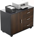 3 Drawer Filing Cabinet On Wheels Lateral Printer Storage Cabinets(A)